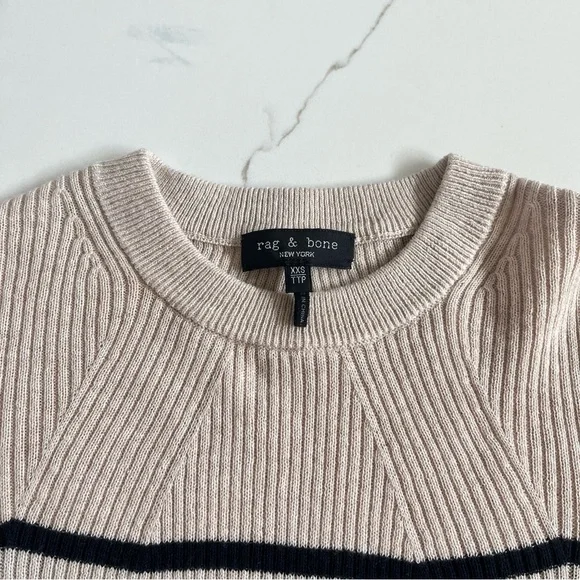 Rag & Bone Cashmere Striped Ribbed Sweater - Picture 7 of 8